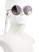 Chanel Faux Pearl Accents Round Sunglasses