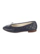 Chanel Quilted Pattern Leather Ballet Flats