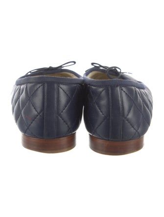 Chanel Quilted Pattern Leather Ballet Flats