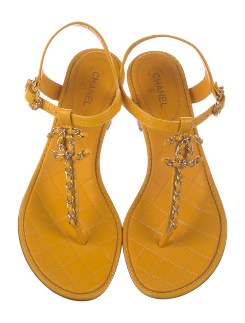 Chanel 2016 Interlocking CC Logo T-Strap Sandals