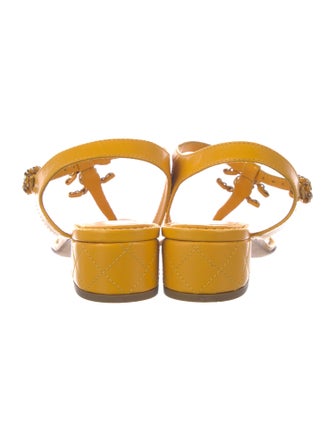 Chanel 2016 Interlocking CC Logo T-Strap Sandals