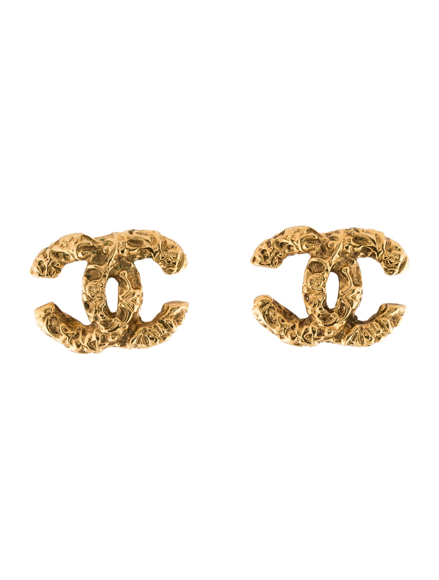 Chanel Textured CC Clip-On Earrings