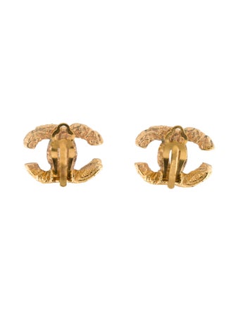 Chanel Textured CC Clip-On Earrings