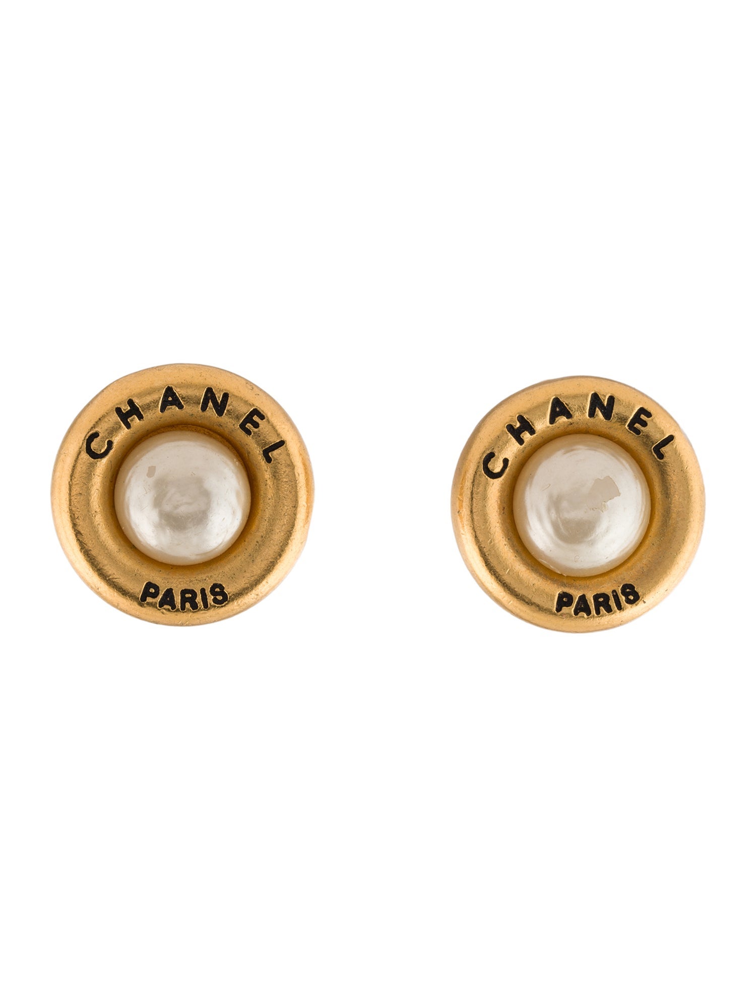 Chanel Vintage Faux Pearl Clip-On Earrings