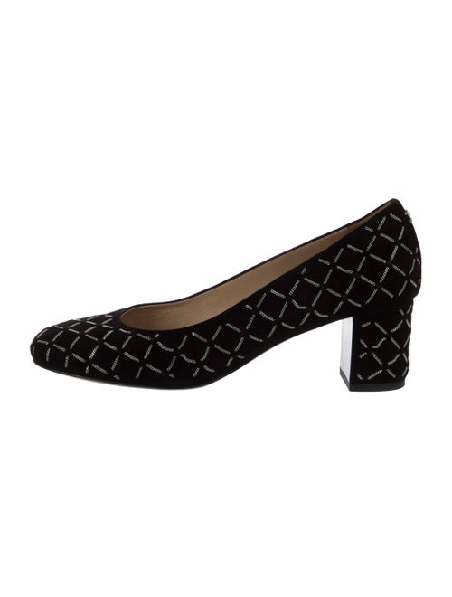 Chanel Interlocking CC Logo Suede Pumps