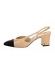 Chanel Interlocking CC Logo Goat Leather Slingback Pumps