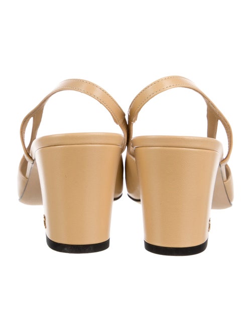 Chanel Interlocking CC Logo Goat Leather Slingback Pumps