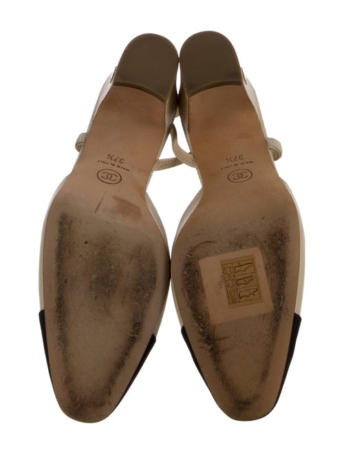 Chanel Interlocking CC Logo Leather Slingback Pumps