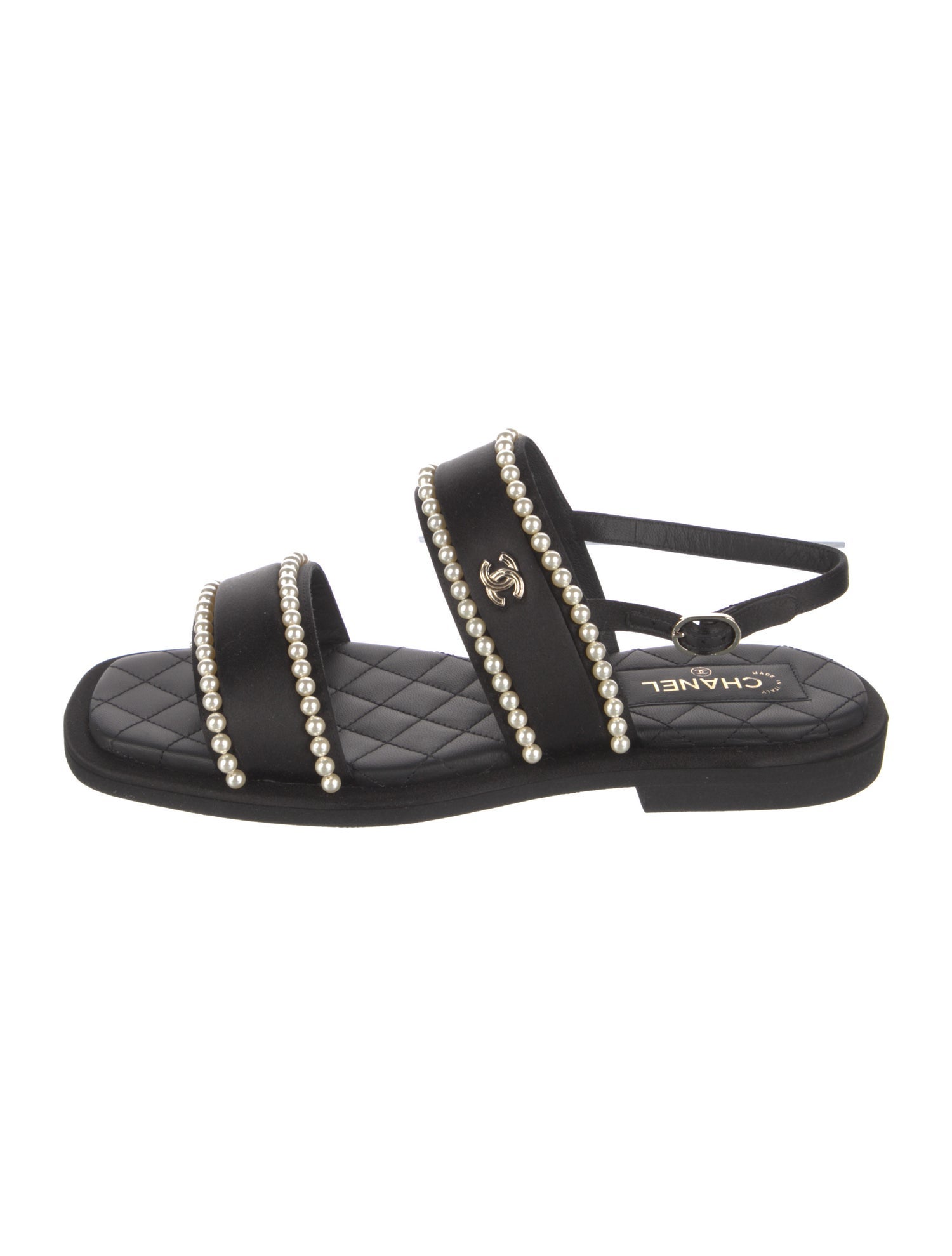 Chanel 2022 Interlocking CC Logo Slingback Sandals