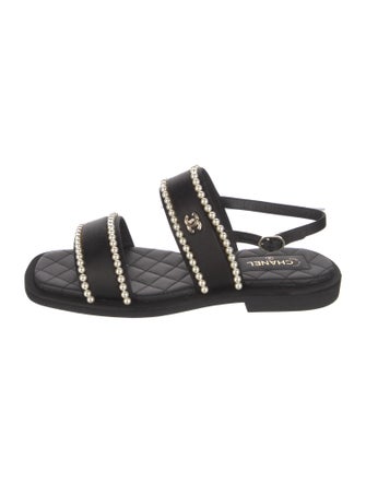 Chanel 2022 Interlocking CC Logo Slingback Sandals