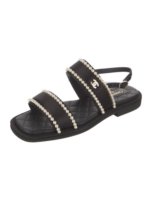 Chanel 2022 Interlocking CC Logo Slingback Sandals