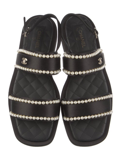 Chanel 2022 Interlocking CC Logo Slingback Sandals