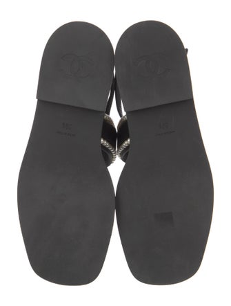 Chanel 2022 Interlocking CC Logo Slingback Sandals