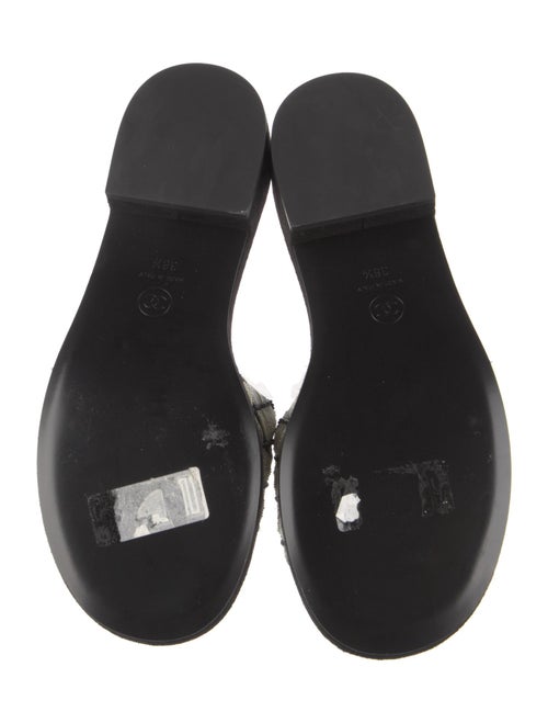 Chanel Interlocking CC Logo Suede Slides