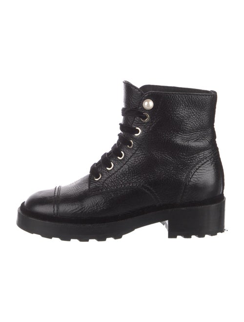 Chanel Interlocking CC Logo Leather Combat Boots