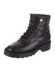 Chanel Interlocking CC Logo Leather Combat Boots