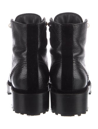 Chanel Interlocking CC Logo Leather Combat Boots