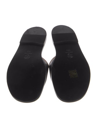 Chanel Interlocking CC Logo Leather Slides
