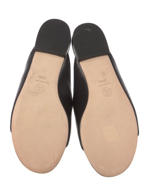 Chanel Interlocking CC Logo Leather Slides