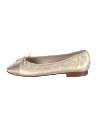 Chanel Interlocking CC Logo Satin Ballet Flats
