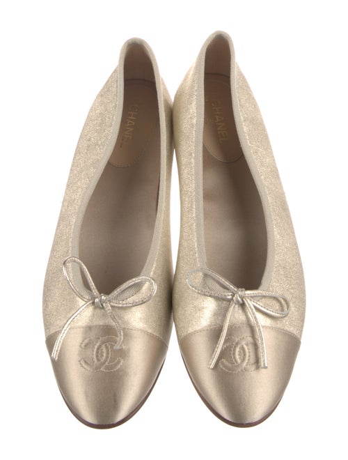 Chanel Interlocking CC Logo Satin Ballet Flats