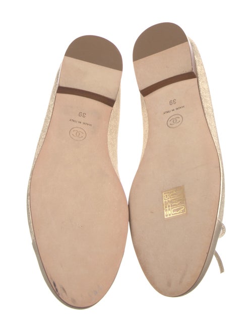 Chanel Interlocking CC Logo Satin Ballet Flats