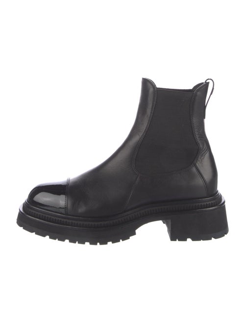 Chanel Interlocking CC Logo Leather Chelsea Boots