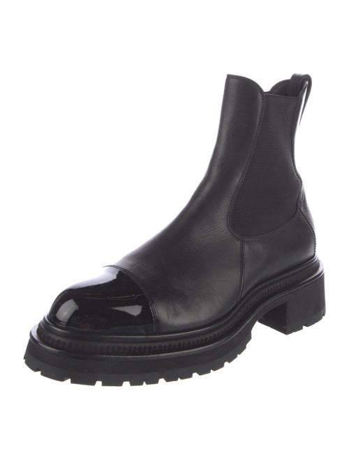 Chanel Interlocking CC Logo Leather Chelsea Boots