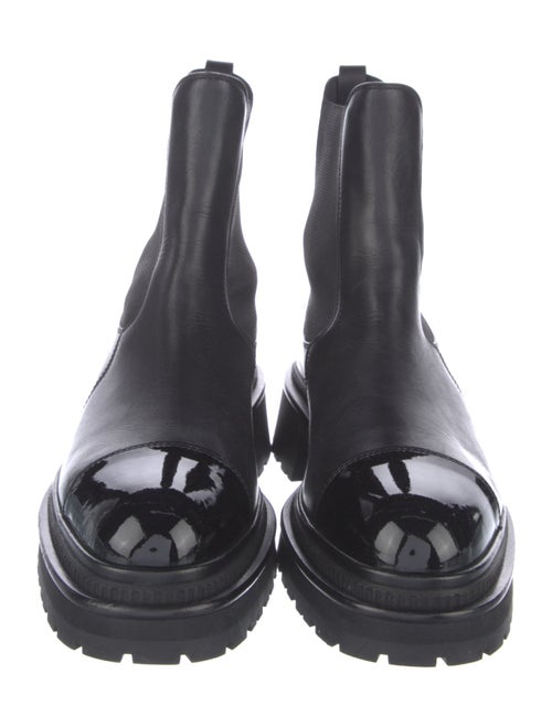 Chanel Interlocking CC Logo Leather Chelsea Boots