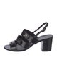 Chanel Interlocking CC Logo Leather Slingback Sandals