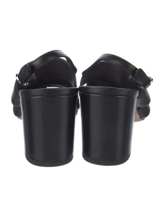 Chanel Interlocking CC Logo Leather Slingback Sandals