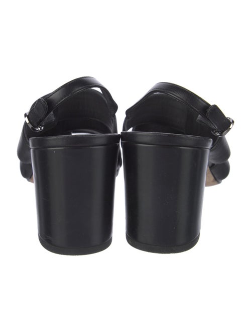 Chanel Interlocking CC Logo Leather Slingback Sandals
