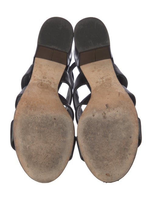 Chanel Interlocking CC Logo Leather Slingback Sandals