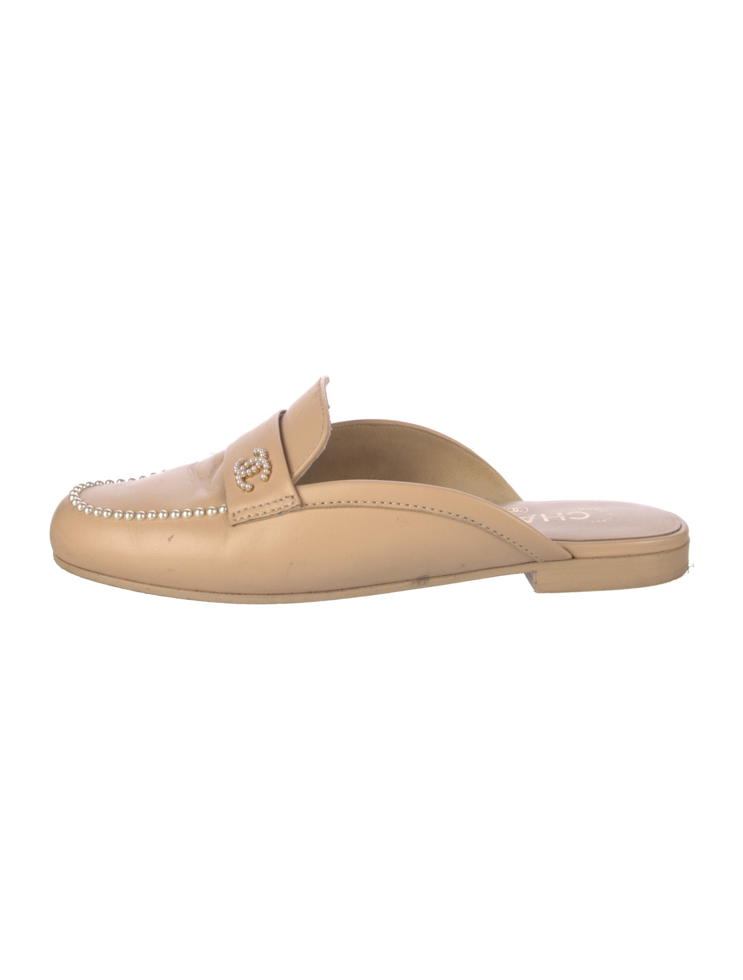 Chanel Interlocking CC Logo Leather Mules