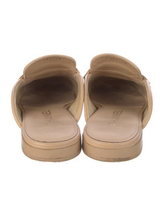 Chanel Interlocking CC Logo Leather Mules