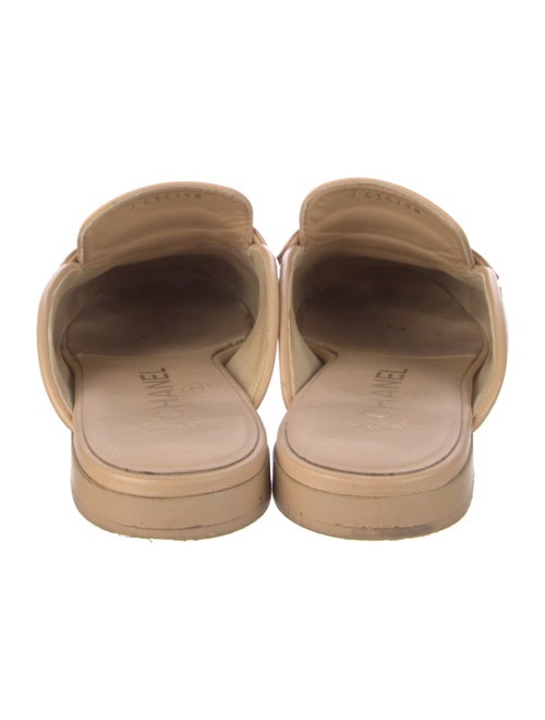 Chanel Interlocking CC Logo Leather Mules