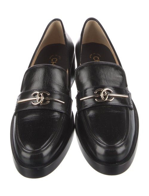 Chanel Interlocking CC Logo Leather Loafers