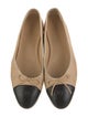 Chanel Interlocking CC Logo Leather Ballet Flats