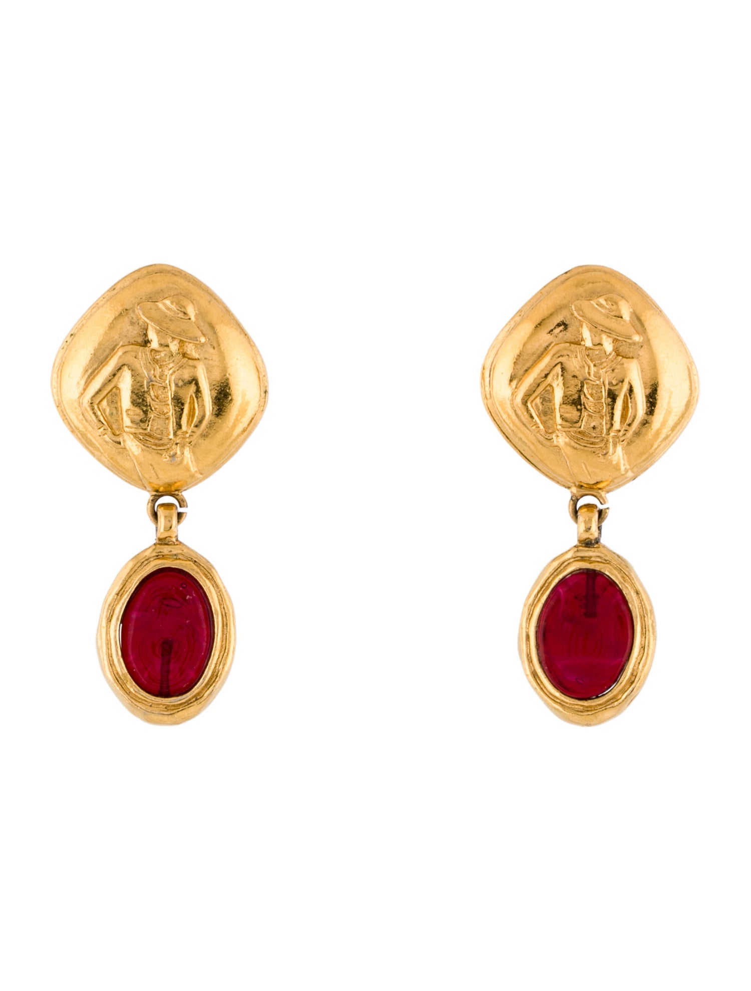Chanel Vintage Gripoix Mademoiselle Coco Clip-On Earrings