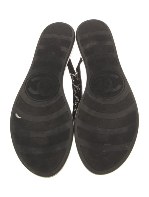 Chanel Interlocking CC Logo Leather Flip Flops