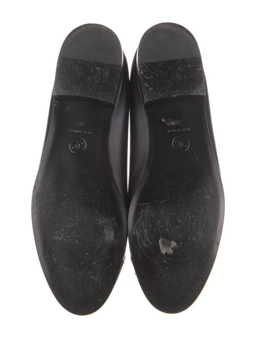 Chanel Interlocking CC Logo Leather Ballet Flats