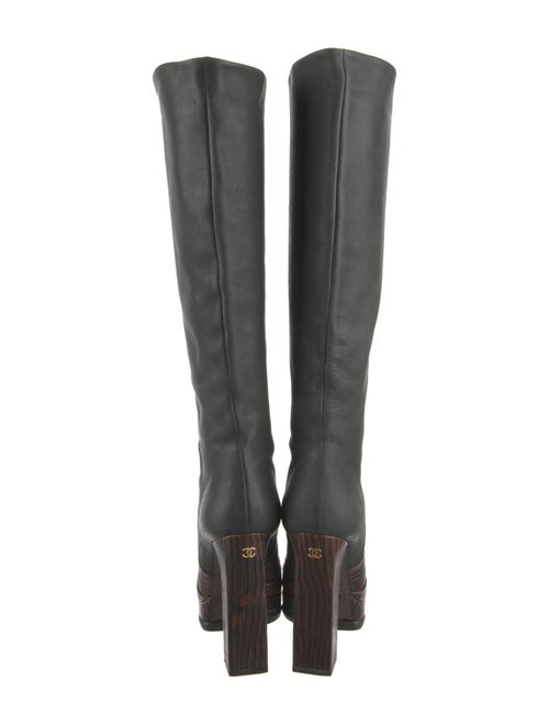 Chanel Interlocking CC Logo Suede Boots