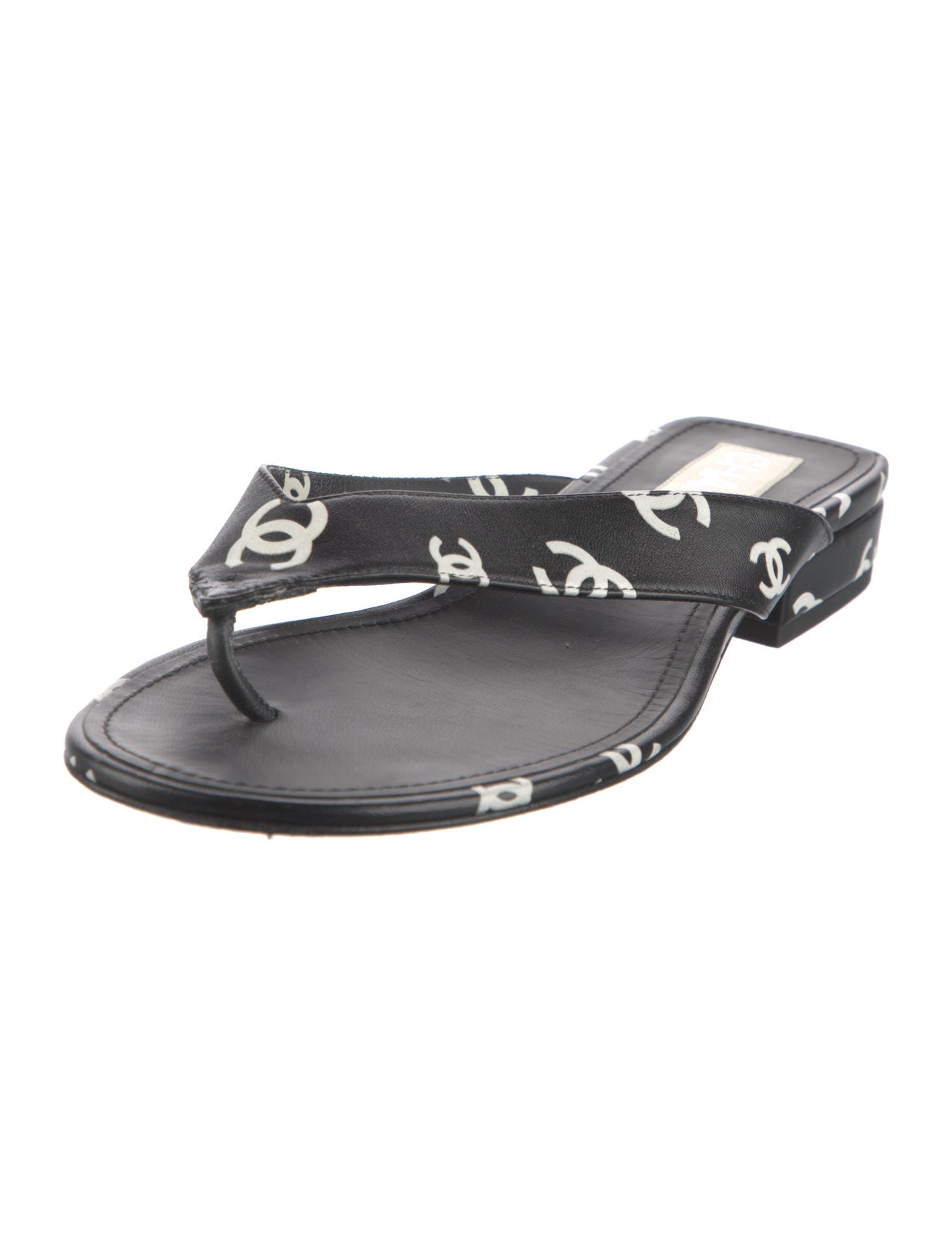 Chanel 2022 Interlocking CC Logo Flip Flops
