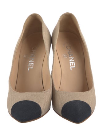 Chanel Interlocking CC Logo Canvas Pumps