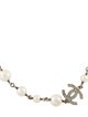 Chanel Faux Pearl & Strass CC Station Necklace