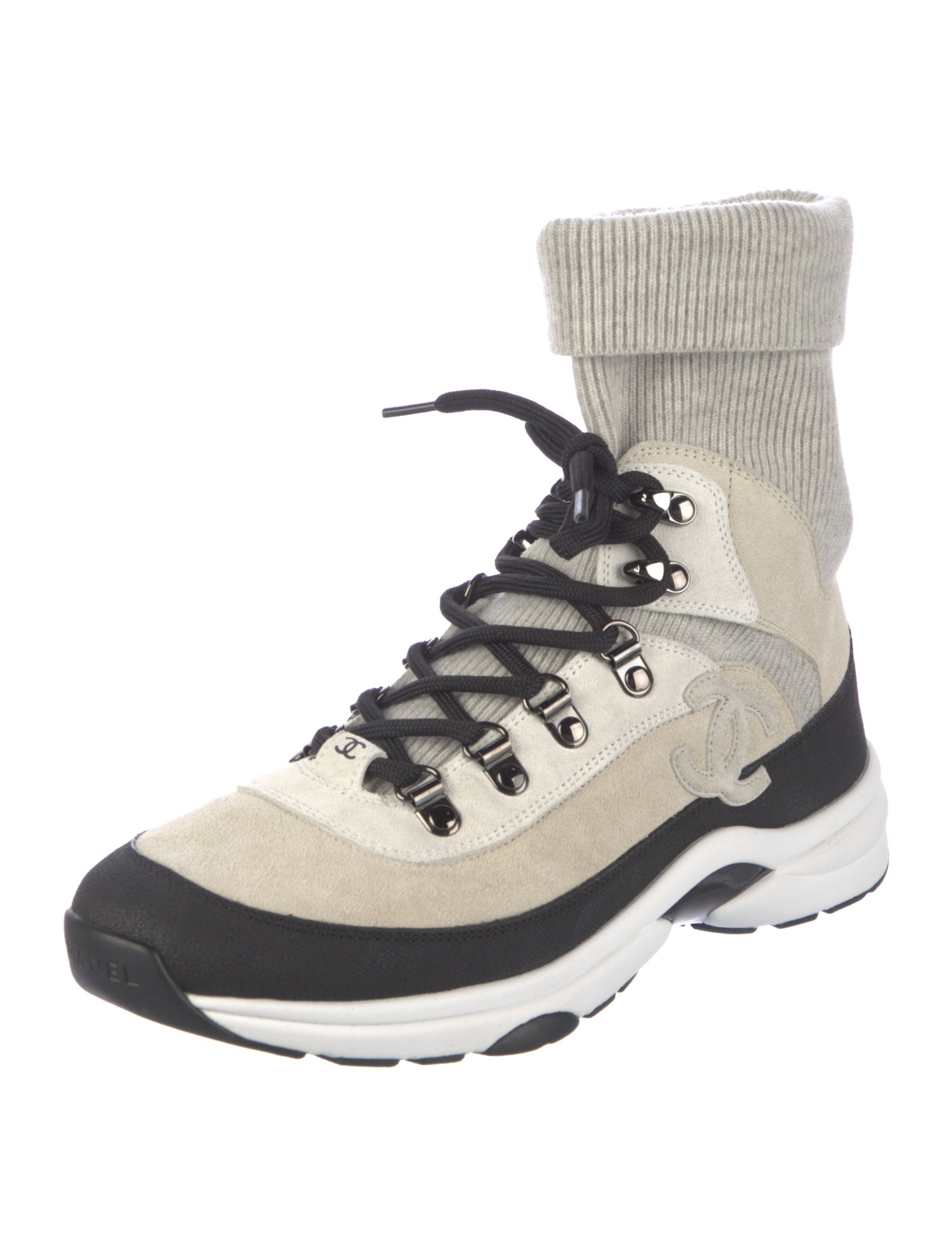 Chanel Interlocking CC Logo Sock Sneakers