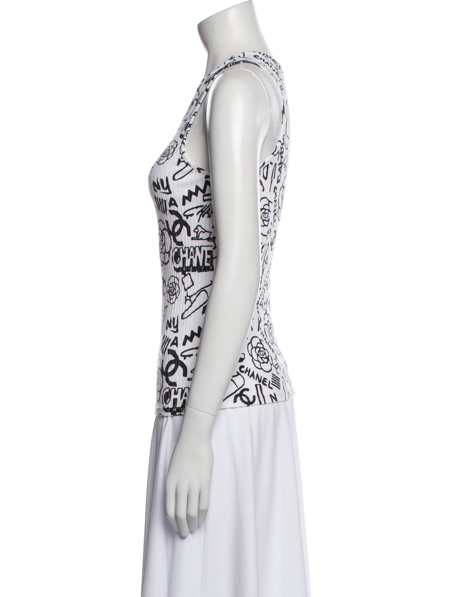 Chanel Printed Scoop Neck Top