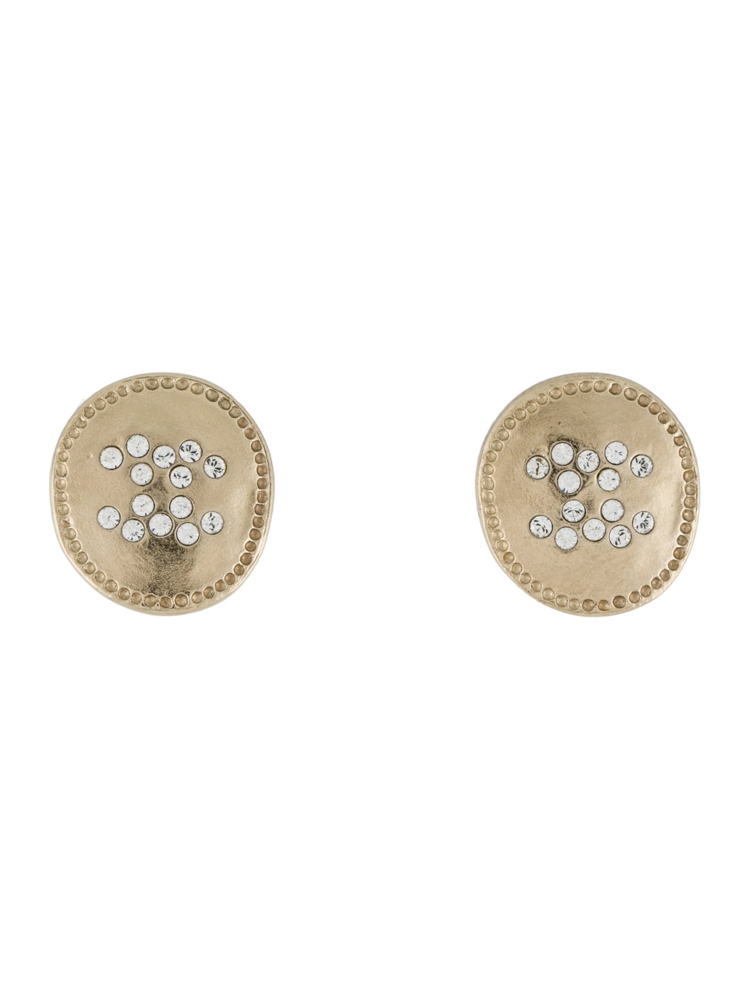 Chanel Strass CC Stud Earrings