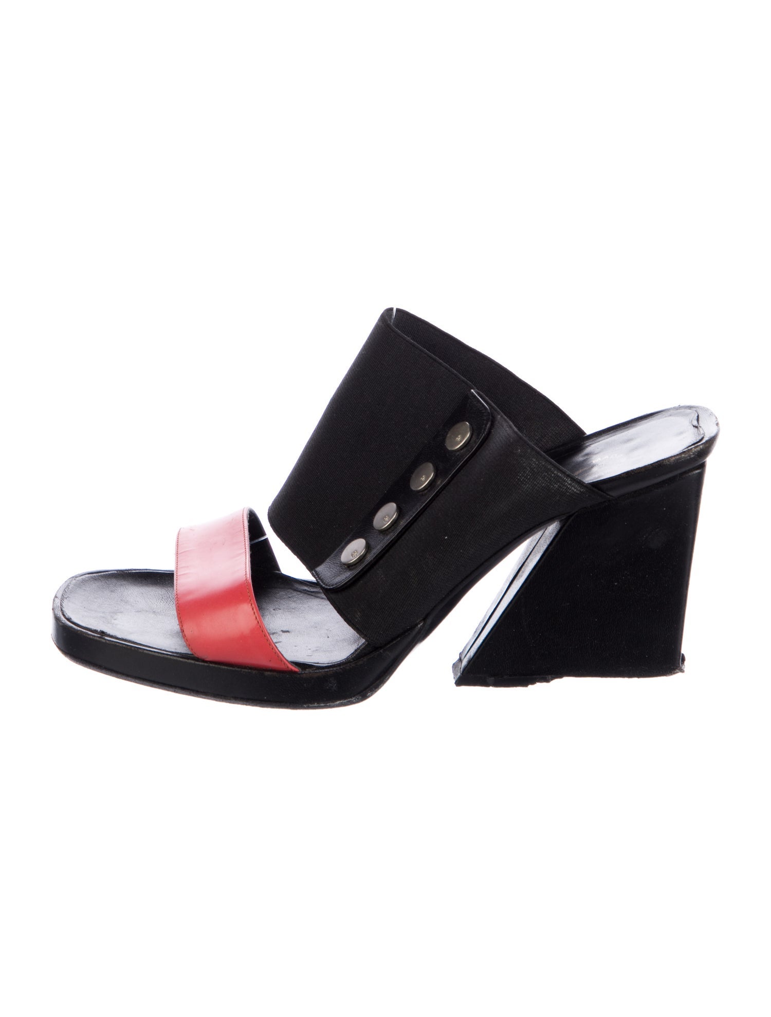 Chanel Interlocking CC Logo Calfskin Slides