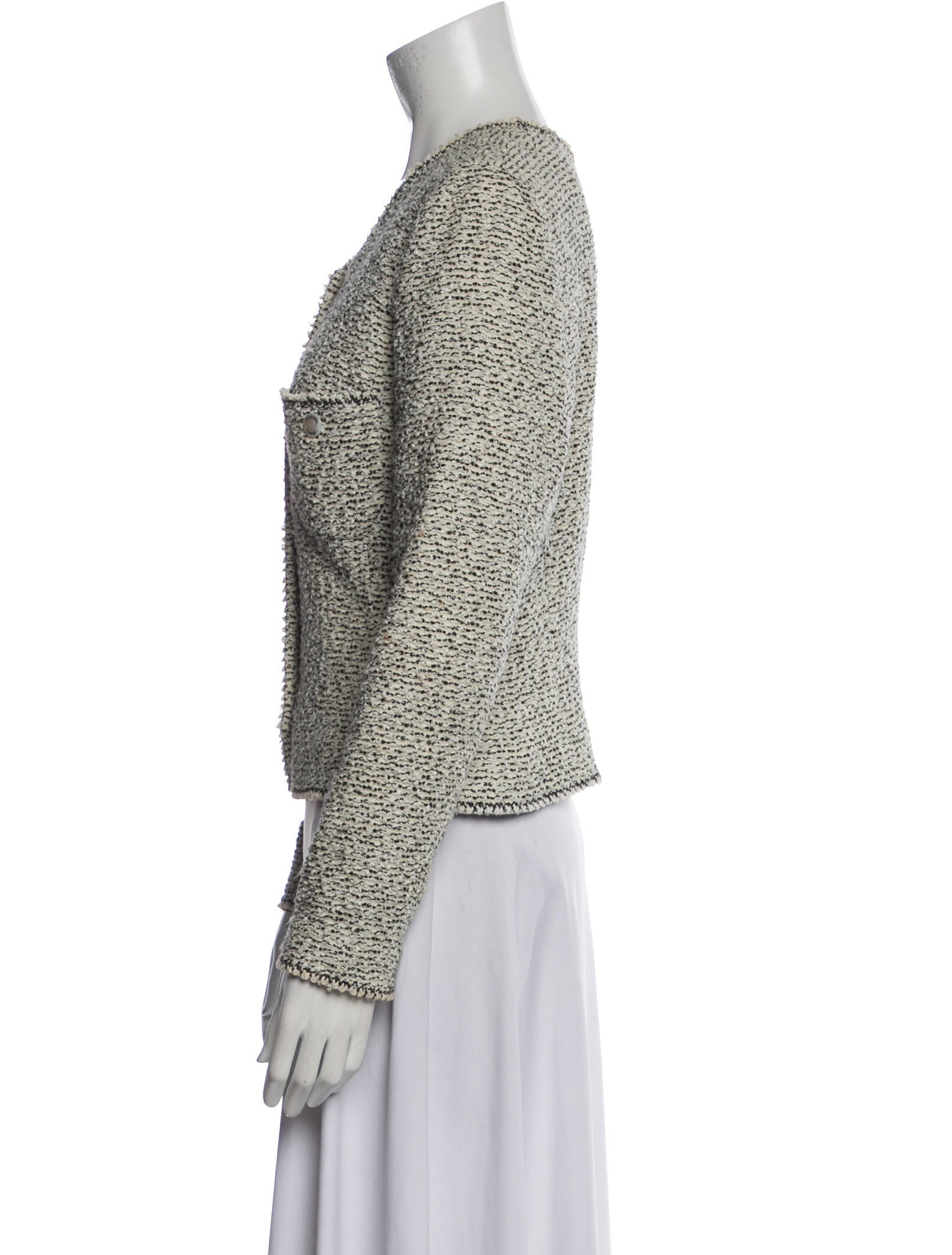 Chanel Late 1980's - Early 1990's Tweed Pattern Evening Jacket